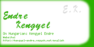 endre kengyel business card